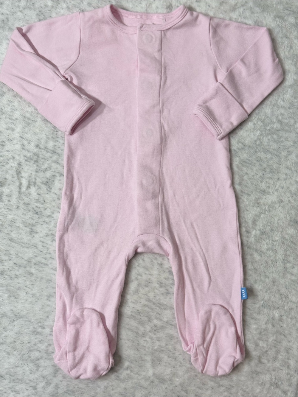 Simply Magnetic Me Solid Pink Footie Sleeper 3-6M Baby Girl Organic Cotton